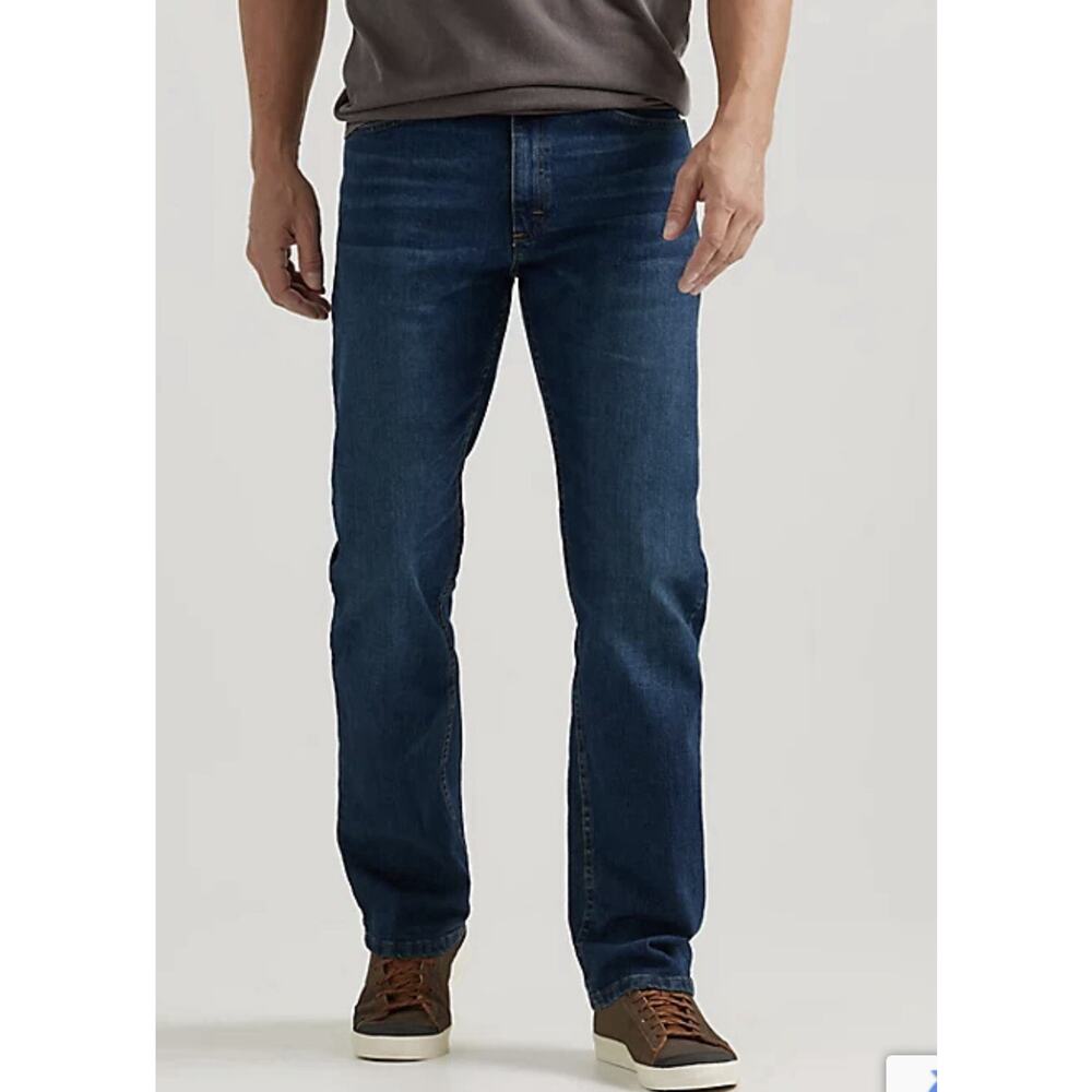 Wrangler Jeans Men's 34X29 Straight Leg Blue Denim Comfort Stretch Workwear Used